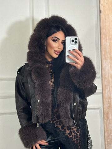 Giubbino In Pelle e Pelliccia