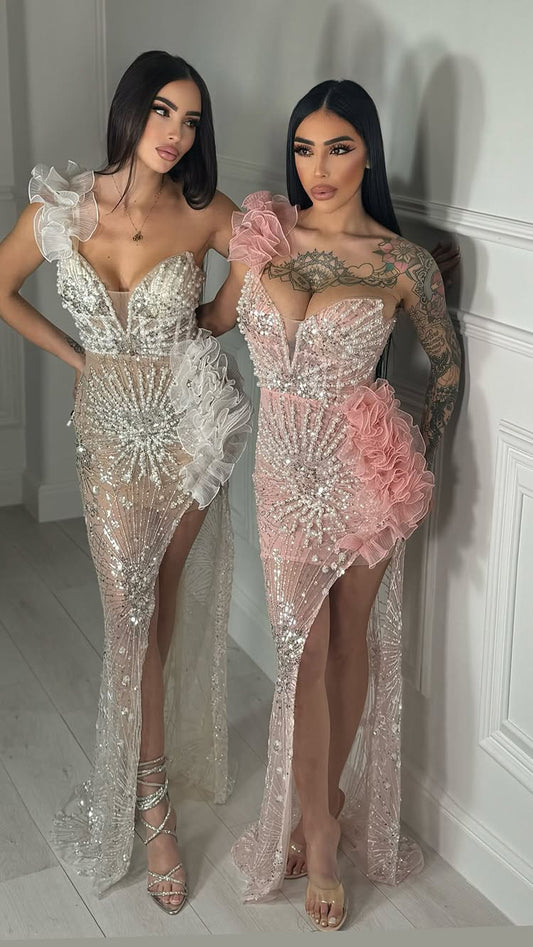 Abito Red Carpet "Sparkling Ruffle" – Collezione Luxury