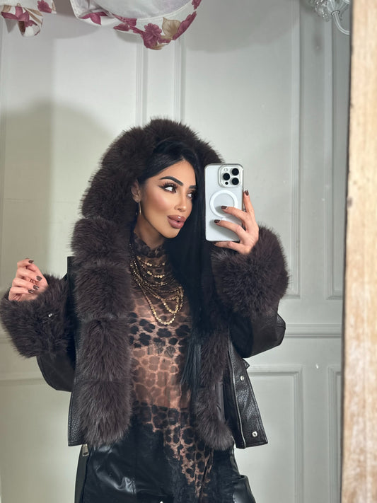 Giubbino In Pelle e Pelliccia