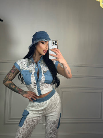 Set “Denim e Pizzo”