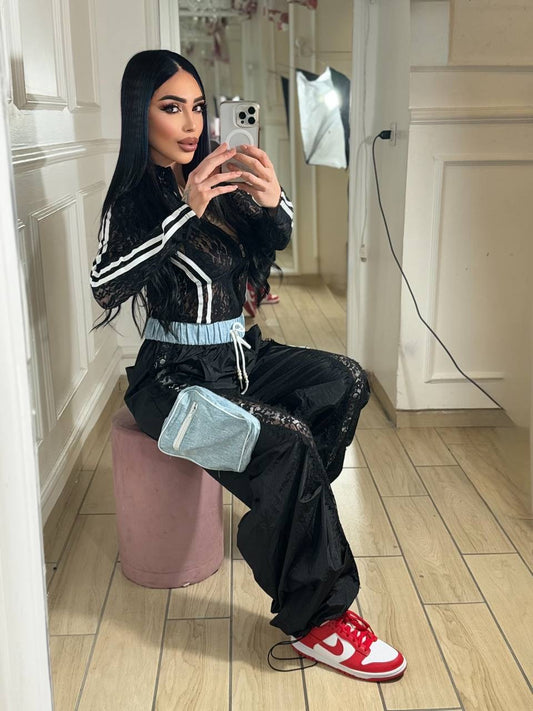 Pantalone Tessuto e Pizzo